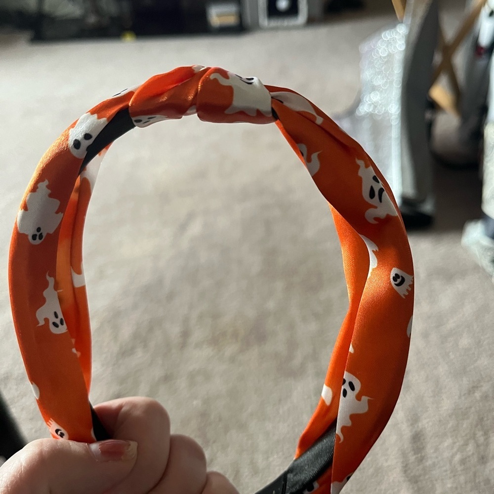 Orange Ghost Print Kids Headband